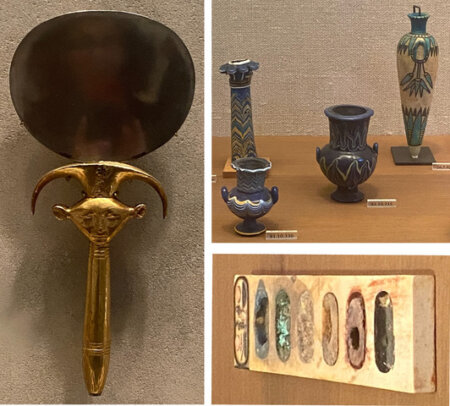 montage of cosmetic objects from Ancient Egypt
